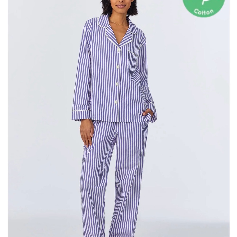 NEW BedHead Navy Striped Long  Pajama Set - Small
